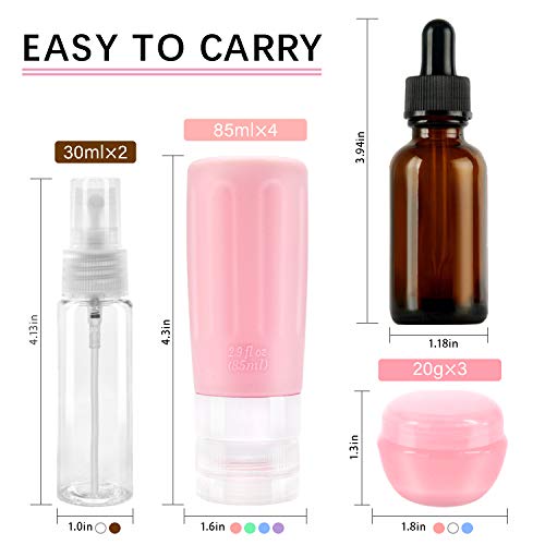 Travel Bottles Set, TSA Carry On Approved Leak Proof, Squeezable