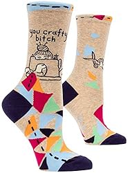 Blue Q Funny Women's Crew Socks - You Crafty