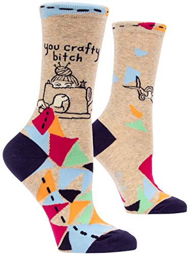 Blue Q Funny Women's Crew Socks - You Crafty