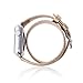 Apple Watch Band,Thankscase 38mm Double Tour Genuine Leather Strap Wrist Band Replacement,Top quality Metal Clasp for Apple Watch All Models Only fit 38mm.(Gold L)
