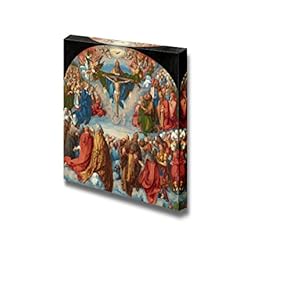 All Saints, Adoration of The Trinity (Landauer Altar) by Albrecht Durer - Canvas Print Wall Art Famous Painting Reproduction - 12" x 12"