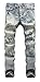 Mens Vintage Slim Fit Straight Destroyed Hole Ripped Skinny Jeans