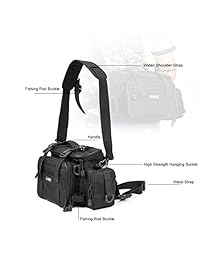 LEO Impermeable al Aire Libre Multifuncional Pesca Tackle Bolsa Resistente al Agua Hombro Bolso Cintura Bolsa Pesca Gear Almacenamiento para Pesca Senderismo Escalada