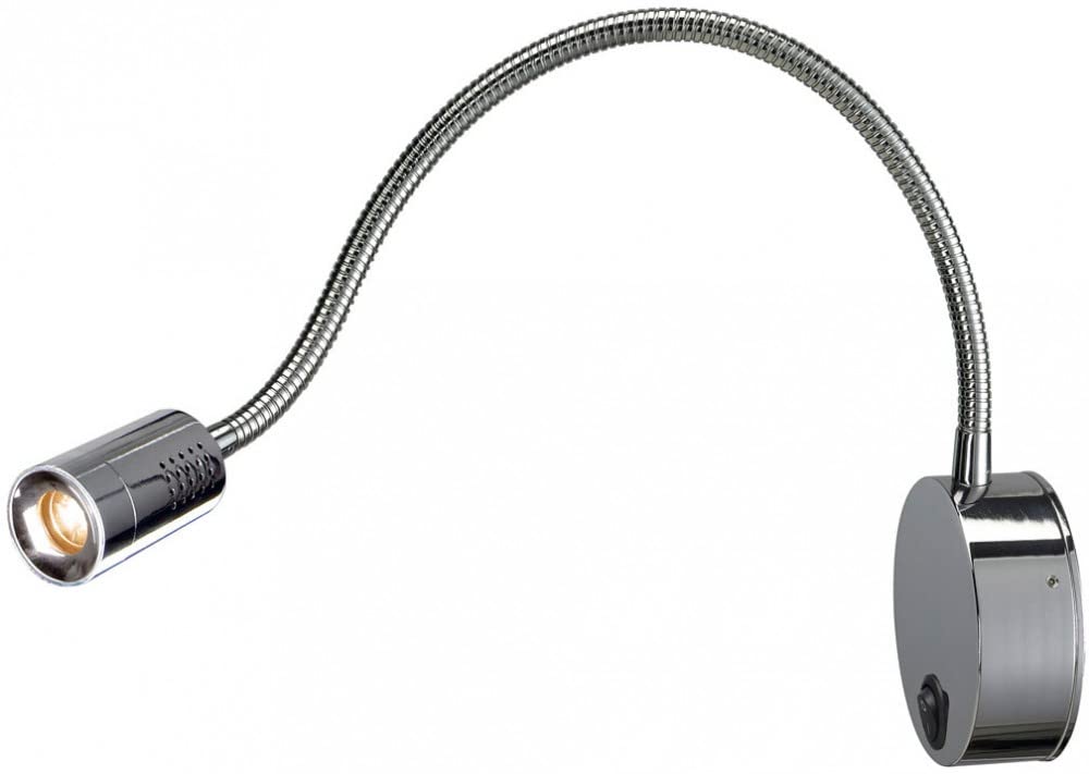 SLV DIO Flex Plate LED Wall Light Chrome, 1x1W, Warm White, 3000K