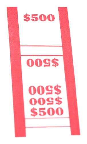 The Coin-Tainer Co. $500 Currency Band, Red, 1000 Count (400500)