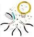 Spk Jewelry 5pcs Mini Jeweler Pliers Tool Slim Non Slip Set Round Long Bent Daigonal Side Cutter End Cutting Nose Jewelry Making Beading Wire Wrapping Hobby 5