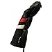 Majek Retro Golf Headcover Black Red and White Vintage Leather Style X Fairway Wood Head Cover Classic Look, Wheel Tag Includes Numbers 3 Through 7 Plus X