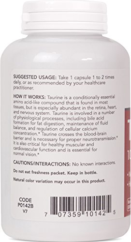 Protocol For Life Balance - Taurine 1,000 mg - Supports Nervous System and Healthy Visual Function - 100 Veg Capsules