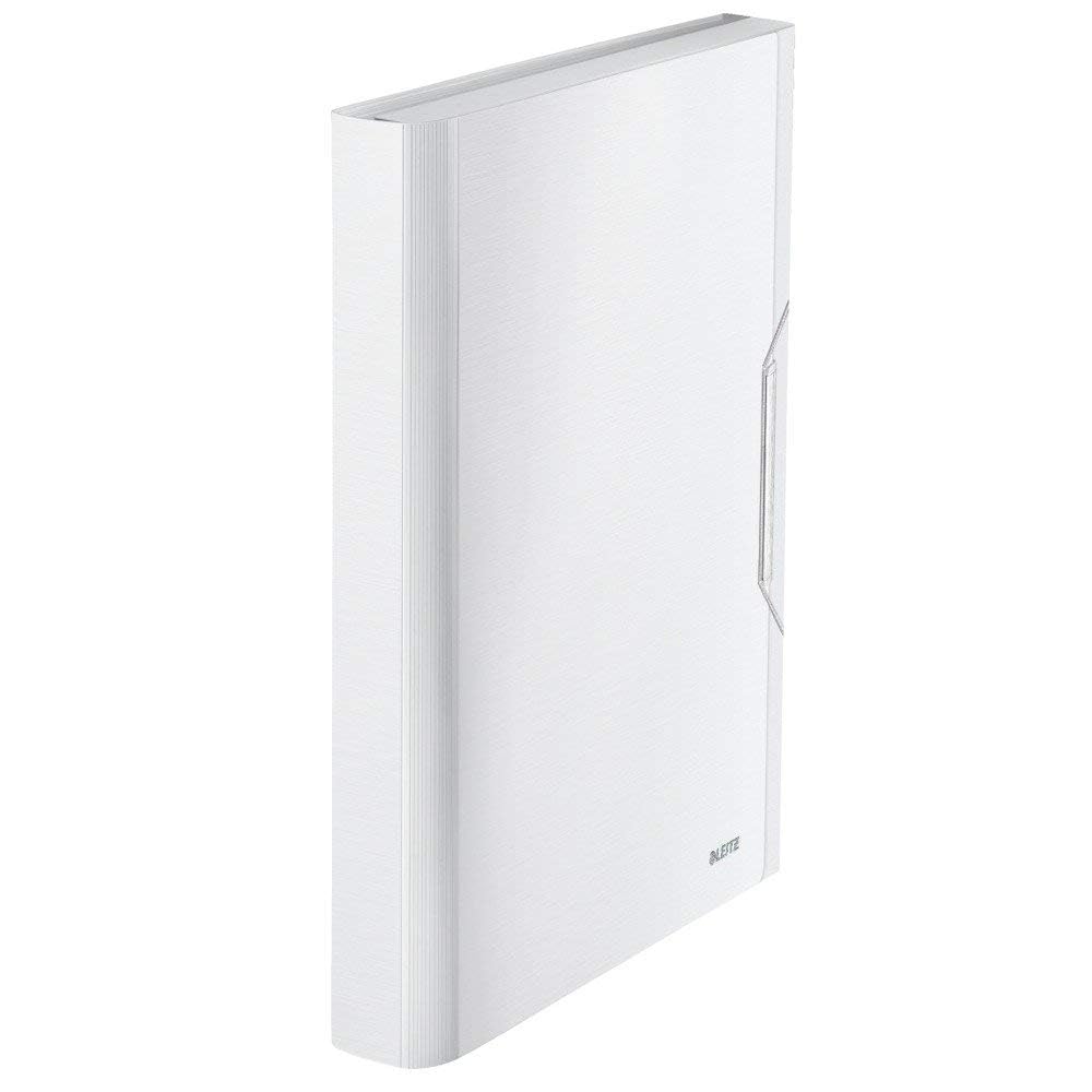 Leitz A4 Expanding File with 6 Compartments, Elastic Band Fastener, Arctic White, Style Range, 39570004