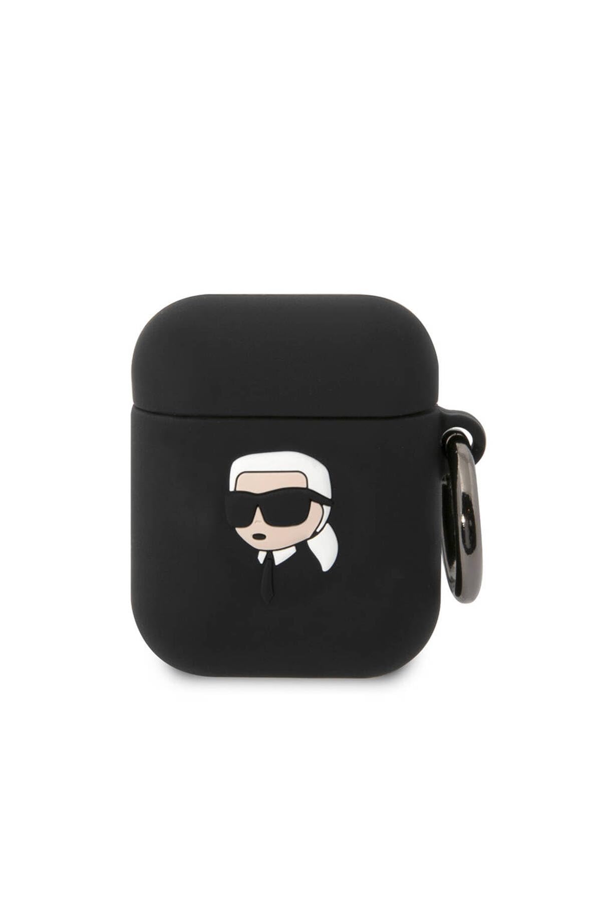 KARL LAGERFELD Silicone NFT Karl Head 3D Case AirPods 1/2 Gen, Black