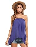 Soteer Women's Sleeveless Tube Top Asymmetrical Hem Tunic Shirt