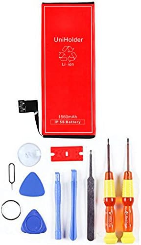 UniHolder- 3.82V [1560mAh] Replacement Batttery for 5s 5c (For the: A1533, A1453, A1457, A1530) (Not For 5 or 5 SE) Repair Kit Tools + Adhesive Strips