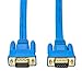 DTech Ultra Slim Flat Computer Monitor VGA Cable 15 Feet Male to Male Connector Wire - Blue - 5m