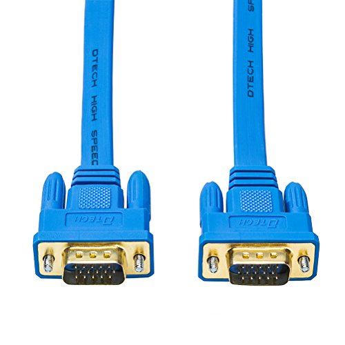 DTECH Ultra Slim Flat Computer Monitor VGA Cable 33 Feet in Blue 10m