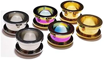 Miroska Simple Design Ear Plugs Ear Screw Tunnels Three Colors (Sold as Pairs)