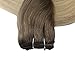 Easyouth Sew in Hair Extensions Human Hair Color 8 Light Brown to 60 Platinum Blonde Remy Hair Weft Hair Bundles Full Head for Women 22 Inch 100G