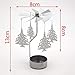 Hacloser Rotary Candle Spinning Tealight Metal Tea light Holder Carousel Party Decor Xmas Gifts (05 Owl)