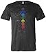 Yoga Clothing For You Mens Colored Chakras Burnout Tee Shirt, XL Black