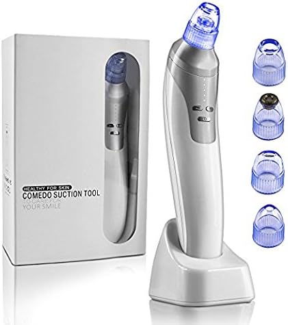 Blackhead Remover Pore Vacuum BOJECHER Pore Cleaner USB Charging Tool Facial Microdermabrasion Machine Comedone Nose Acne Suction Spot Cleaser Face Skin Care Extractor Comedo Beauty Device Set White