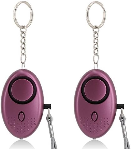 Safe Personal Alarm Emergency Alarm - 2 Pack Portable Safe Sound Alarm with LED Light Emergency Self Defense Alarm Keychain for Women Girls Kids Elderly (Purple)