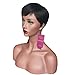 HOTKIS Human Hair Short Cut Wigs Very Short Natural Hair Bob Short Wigs for Women (Pixie Cut-Natural Color)