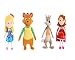 Set of 4: Disney Junior Goldie and Bear Mini Plush - Goldie, Bear, Little Red Riding, Big Bad Wolf