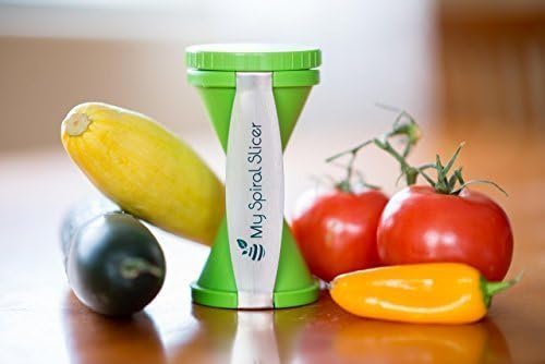 Spiralizer - Dual Stainless Steel Vegetable Cutter for Large or Small Veggie Spaghetti Zucchini Carrot Pasta Noodle Maker Green