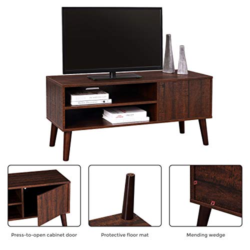 VASAGLE TV Stand, TV for TVs up to 43 Inches, MidCentury