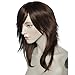 Namecute Curly Wig Brown Mix Black Synthetic Wigs Side Bangs for Women+Free Wig Cap
