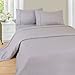 Sheets for Queen Size Bed - 4-Piece Wrinkle Resistant Brushed Microfiber Sheet Set - 2 Pillowcases, Flat, and Fitted Sheets by Lavish Home (Silver)