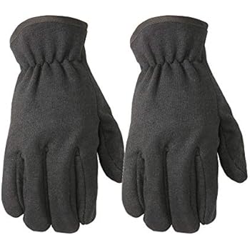 Fleece-Lined Jersey Work Gloves, Straight Thumb, Slip-On, Elastic Wrist, 2-Pack, Large (Wells Lamont 2149LN)