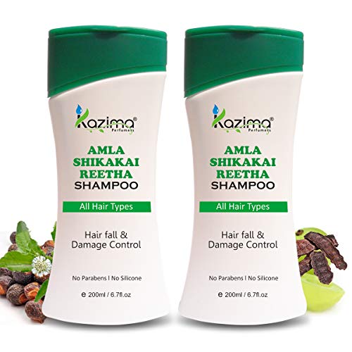 KAZIMA Amla Shikakai Reetha Shampoo With Milk Protein, Multivitamins, 200 ml (Pack of 2)
