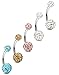 FIBO STEEL 5 Pcs 14G Stainless Steel Belly Button Rings Navel Barbell Body Jewelry Piercing