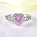 Psiroy 925 Sterling Silver Created Pink Topaz Filled Halo Heart Promise Ring