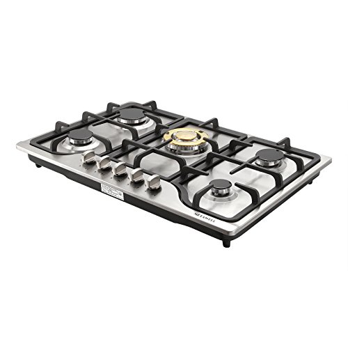 METAWELL New 30" Stainless Steel 5 Burners Cooktops Builtin Stoves