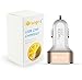 Car Charger Adapter, iOrange-E 5.1A 26W 3 Port USB Car Charger for iPhone 6 6Plus 5s 5c 5, iPad Air mini iPad mini2, iPad 4th Generation, White & Gold