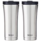 Ninja 16 Oz Stainless Steel Double Walled Hot & Cold Coffee Travel Mug (2 Pack)