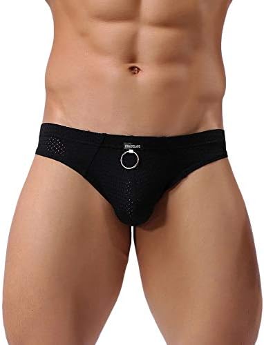 Men Underwear Briefs Breathable Ice Silk Triangle Bikinis Briefs Mesh Stretch Bulge Pouch Underwear Bikini