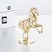 Matashi Valentine's Day Gift for Women, Men - 24K Gold Plated Elegant Horse on Pedestal with Genuine Crystals - Home Decorative Ornament for Living Room or Office Décor