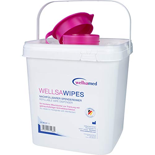 Wellsamed Wellsaclean Navulbare dispenseremmer, voutdoekdispenser, leeg, vliesdoekdispenser, hersluitbaar, max. 5 liter… - Afbeelding 6