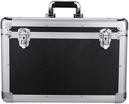 Gzyahui Portable Aluminum Hard Tool Box Big Capacity Garage Gardening Tools Storage Box Black Flight Hard Briefcase