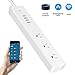 WiFi Power Strip Smart Surge Protector Compatible with Alexa/Google Home 3 AC Wireless Outlets (90-264V/15A) APP Individually Remote Control Smart Plug with Long Extension Cord No Hub Required Timer