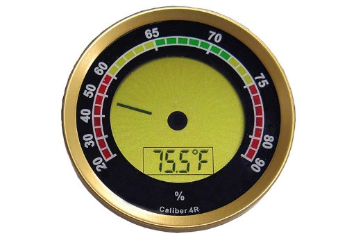 Prestige Import Group Caliber 4R Iv R Gold Bezel Round Digital Hygrometer