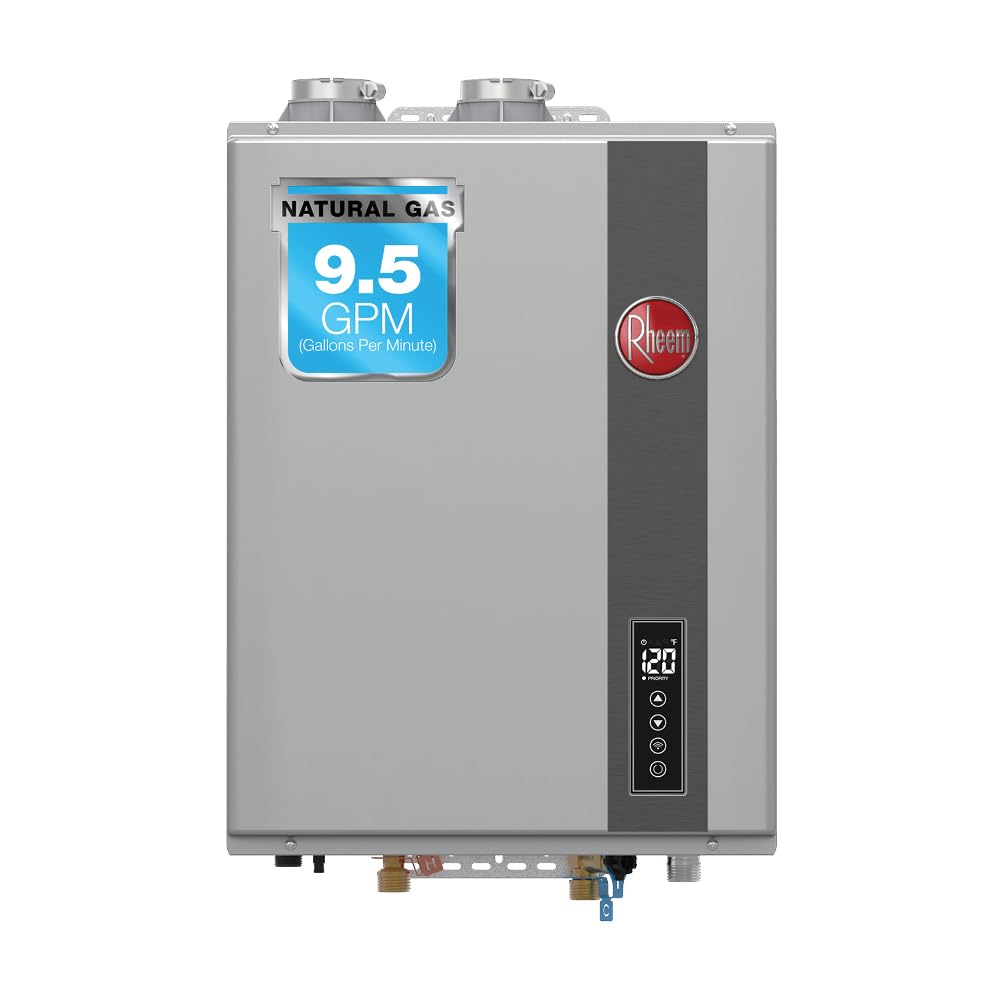 Photo 1 of Rheem RTGH-95DVELN-3 Super High Efficiency Condensing Indoor Tankless Natural Gas Water Heater, 9.5 GPM with WiFi