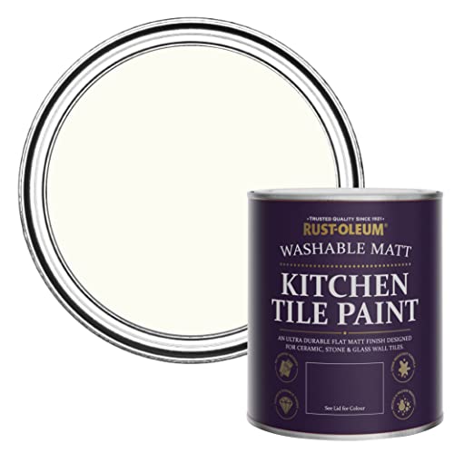Rust-Oleum Off White water resistant Kitchen Tile Paint in Matt Finish - Porcelain 750ml
