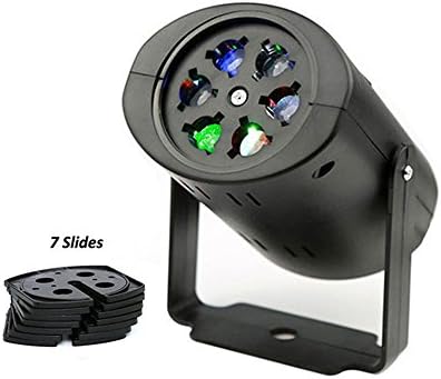 Rotating RGBW Projection LED Light, 7PCS Switchable Lens Stage Lighting Lamp Landscape Projector for Christmas, Halloween, Holiday, Birthday, Valentine's Day, Wedding, Party, Kids Room (LED)