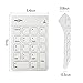 BATTOP 2.4G Portable Wireless Numeric Keypad for Laptop Notebook with Receiver&Built-in Receiver Storage-White