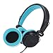 Kids Headphones with Microphone On-Ear Headset Made for iPhone, iPod, iPad, Samsung, HTC, LG and More (NT-H3 Teal Black)