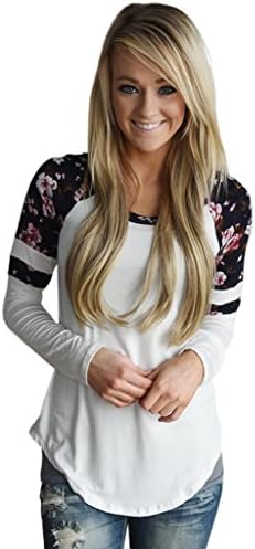 Internet Women Long Sleeve Tops, Fashion Love Heart Printed Round Neck Loose T-Shirt