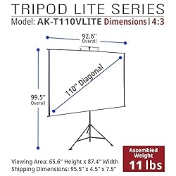 Akia Screens 2 in 1 110 inch Portable Projector